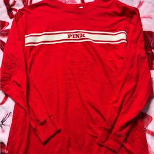 PINK Victoria's Secret Red Long Sleeve Tee